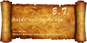 Balázsi Terézia névjegykártya