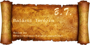 Balázsi Terézia névjegykártya